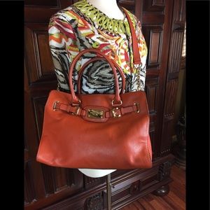 Michael Kors Tangerine Leather Hamilton Handbag